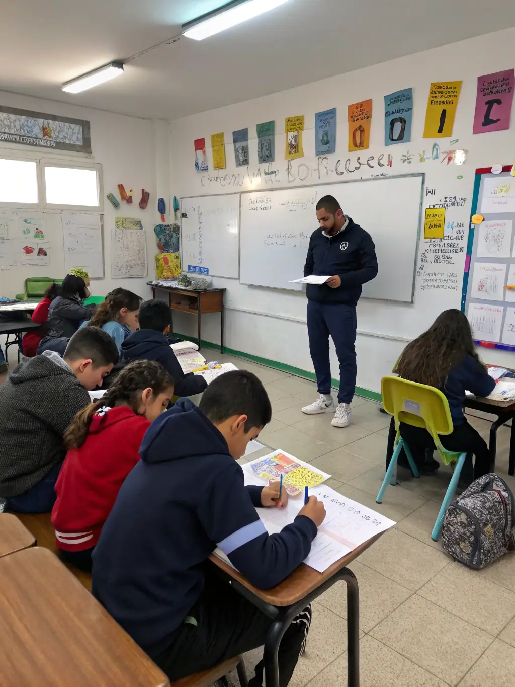 A classroom setting where instructors are providing continuing education to local supervisors, emphasizing the UNION DÉPARTEMENTALE UGSEL DU CHER's dedication to professional development.